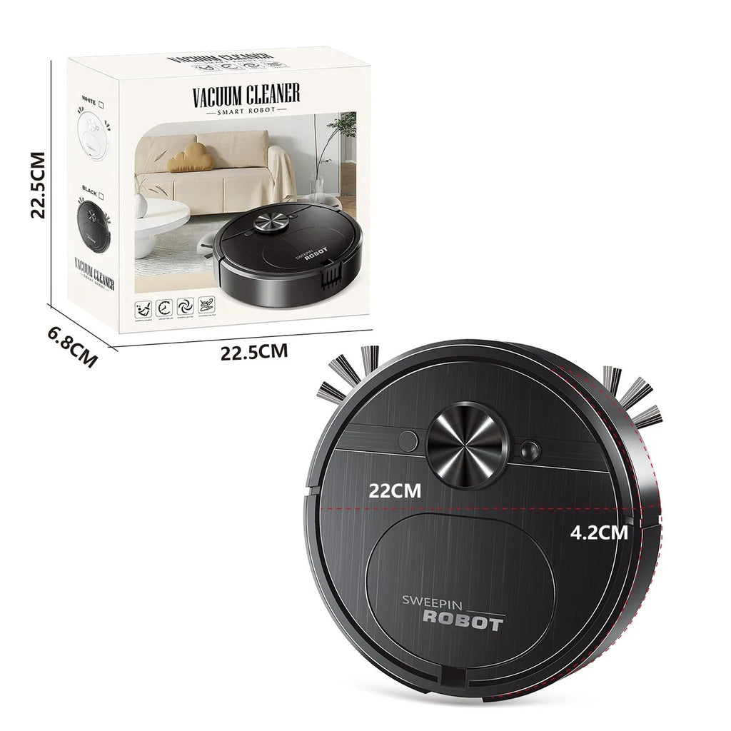 8023 Series robot vacuum cleaner and mop in black or white, with charging cable and cleaning accessories.