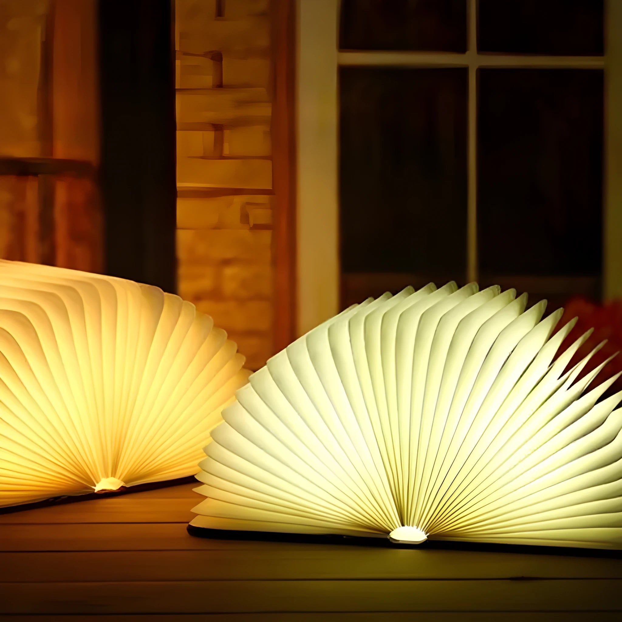 Wooden boy-shaped LED night light in modern style on a wooden base.