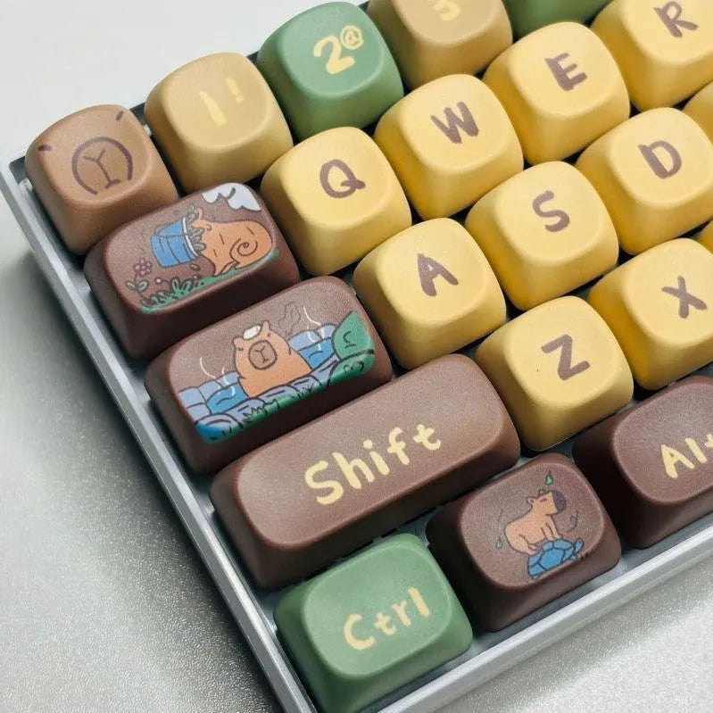 Capabala 130-key MOA design mechanical keyboard keycap set with raised profile.