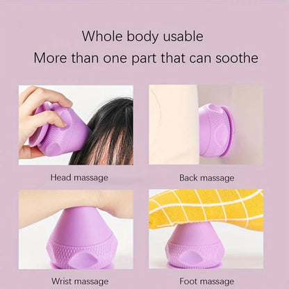 Green silicone massage cone with suction cup, measuring 62mm by 75mm for muscle relief