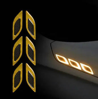 Blue reflective resin safety tape strips for car wheel bumpers, 17mm wide.