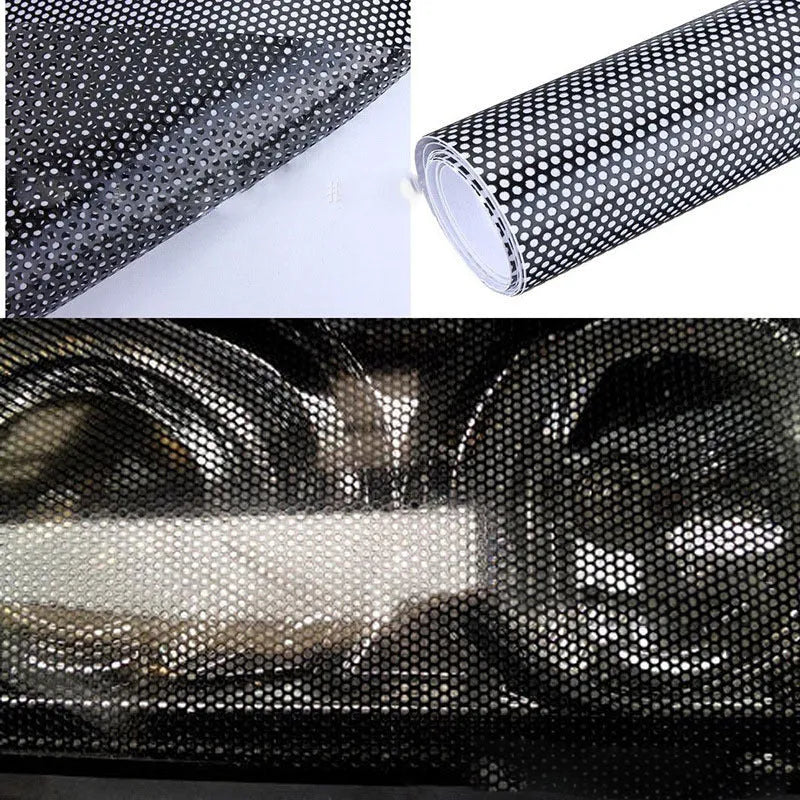 Perforated mesh automotive colour change film measuring 30cm by 106cm