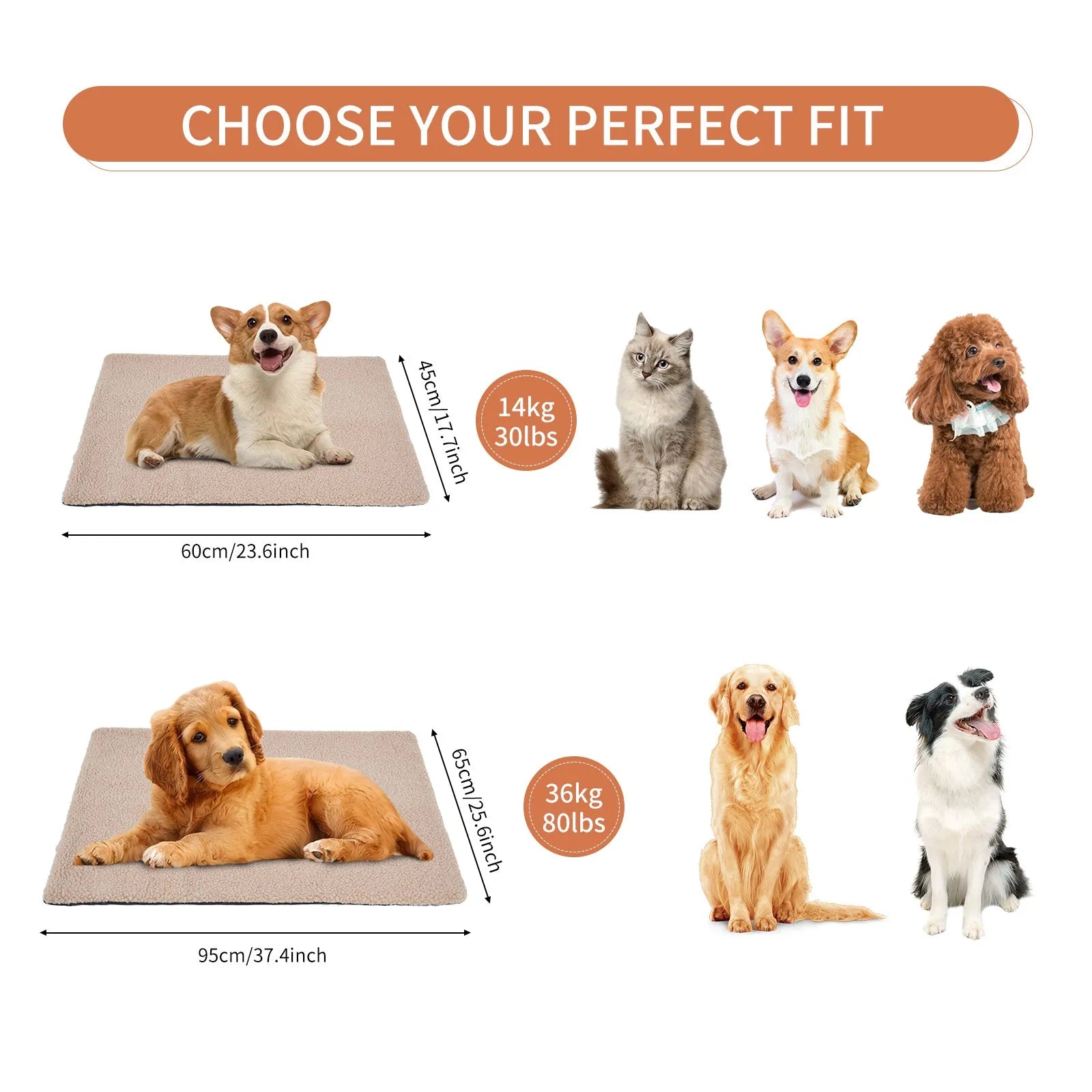 Self heating plush pet pad for cats in grey colour showing soft texture and rectangular shape