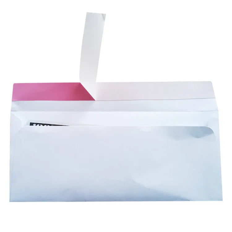 Blue anti-opening self-adhesive confidential envelope measuring 105 by 240 millimetres