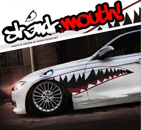 Large shark design car body sticker on PVC vinyl for vehicle decoration