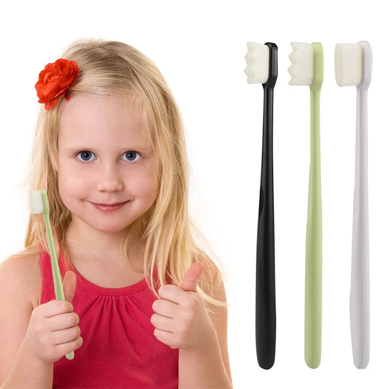 Ultra-fine nylon toothbrush with super soft 2.3cm bristles for sensitive gums