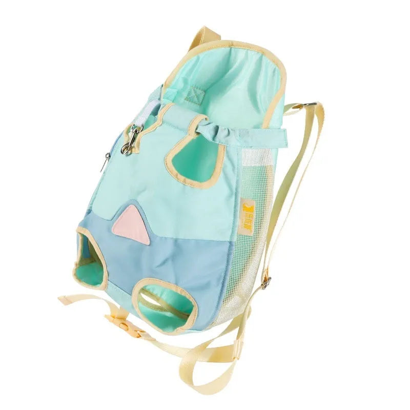Soft non-woven polyester canvas pet backpack for cats in VC orange colour