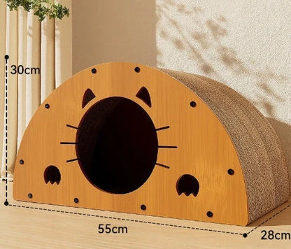 Durable sisal cat scratch board with integrated nest, perfect for protecting furniture and providing comfort for your cat