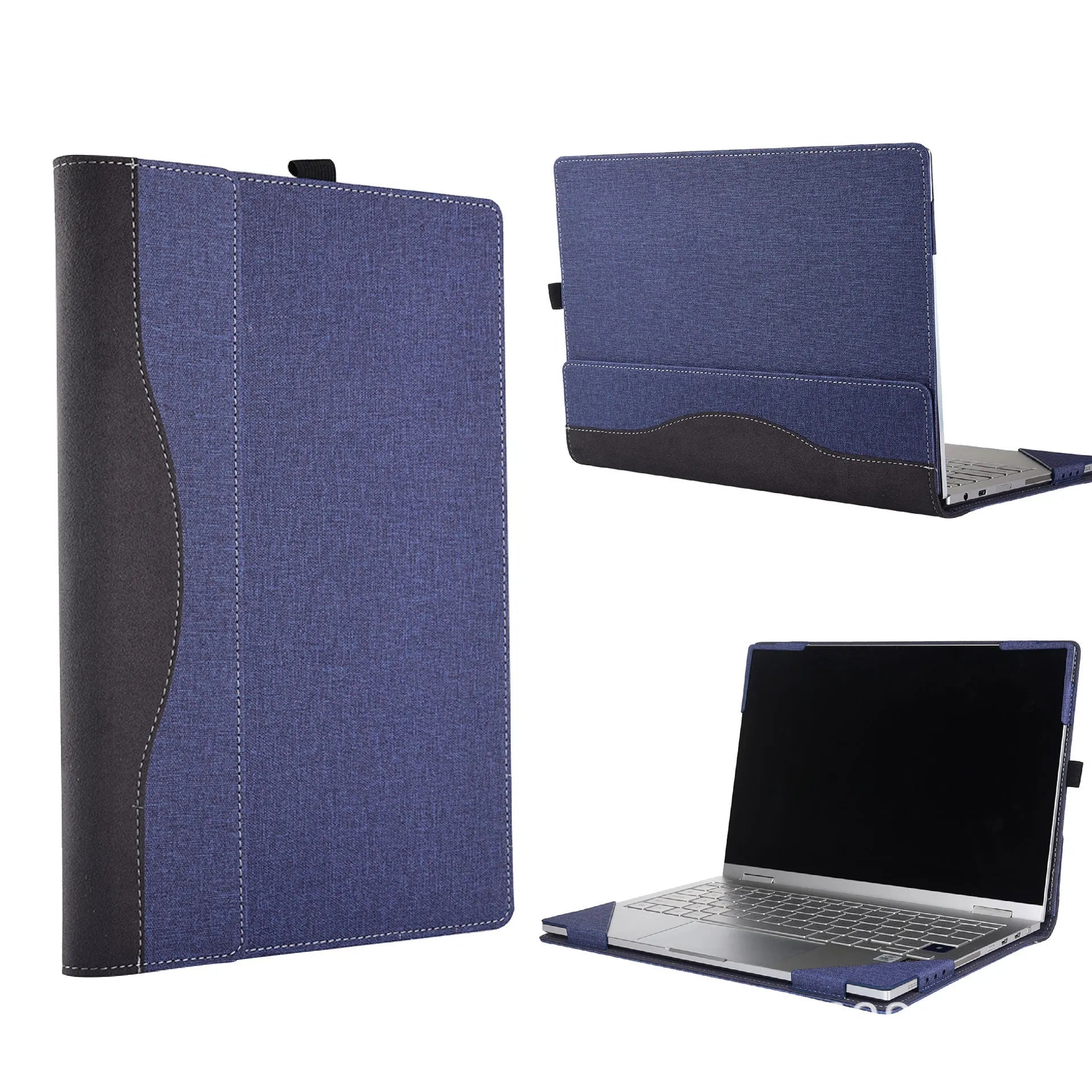 Black imitation leather protective sleeve for Microsoft Surface Laptop 6 with bracket design