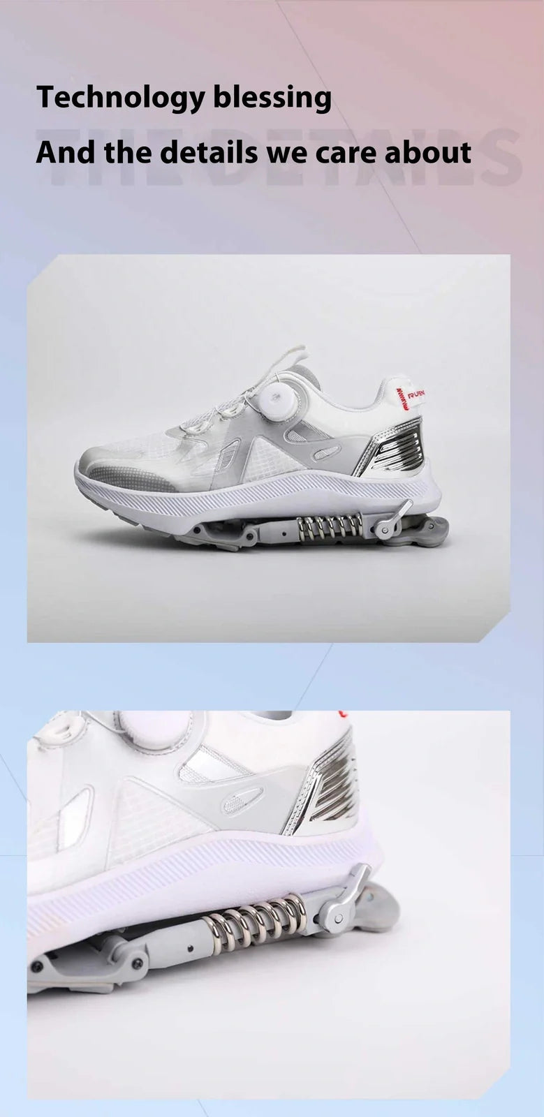 Black Tech Running Shoes with mechanical power system provide enhanced shock absorption and waterproof protection for marathon training across all seasons