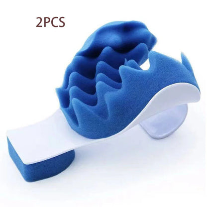 Blue neck cushion with premium sponge and polypropylene construction for superior comfort and support