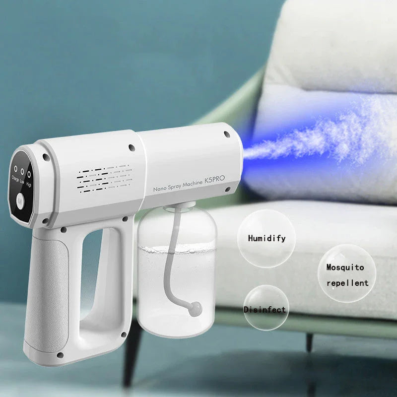 Handheld disinfection spray gun with nano steam atomization technology for effective sanitization of home, car, and more