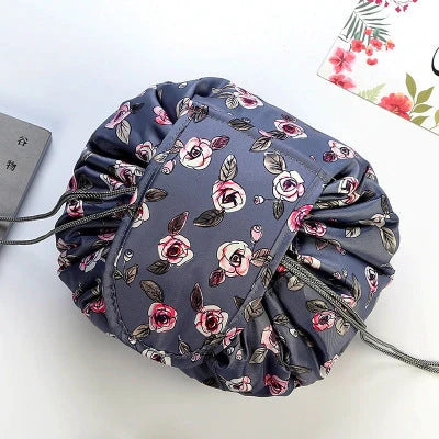 Animal print large capacity drawstring cosmetic storage bag with waterproof oxford cloth