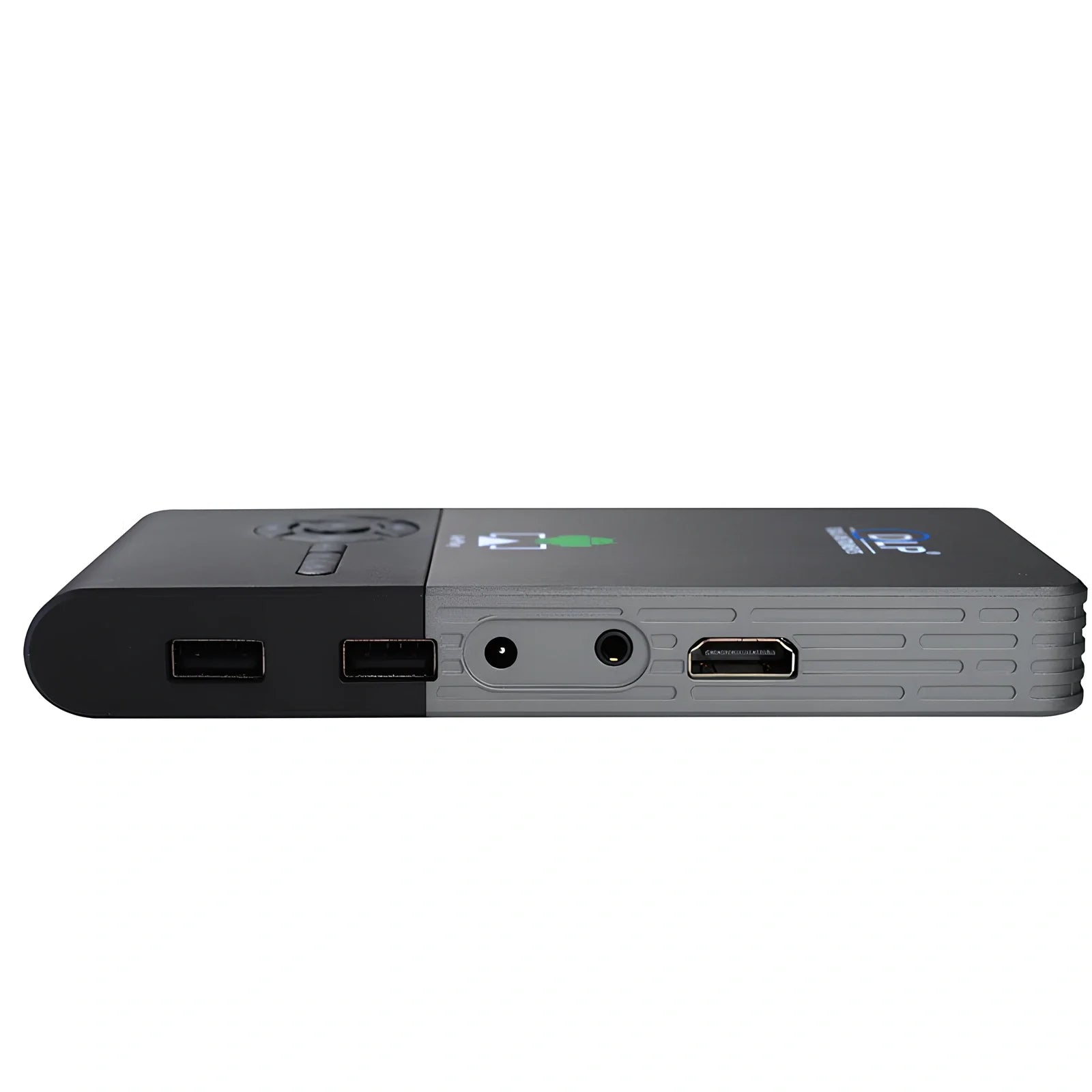 C2 Android DLP HD 3D portable projector showing 100-inch wireless screen from phone