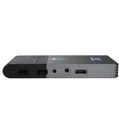 C2 Android DLP HD 3D portable projector showing 100-inch wireless screen from phone