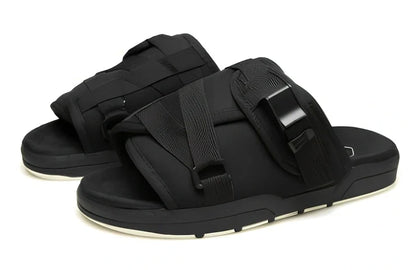 Mixed colour thick-bottom beach slippers with rubber outsole and cotton lining, sizes 35-45 for men and women