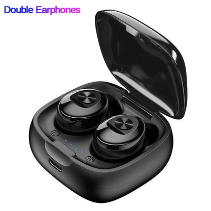 XG-12 Bluetooth TWS Dual Headset with copper ring rubber speakers in black and white