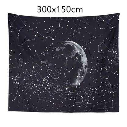 Constellation tapestry with moon pattern for bedroom decoration