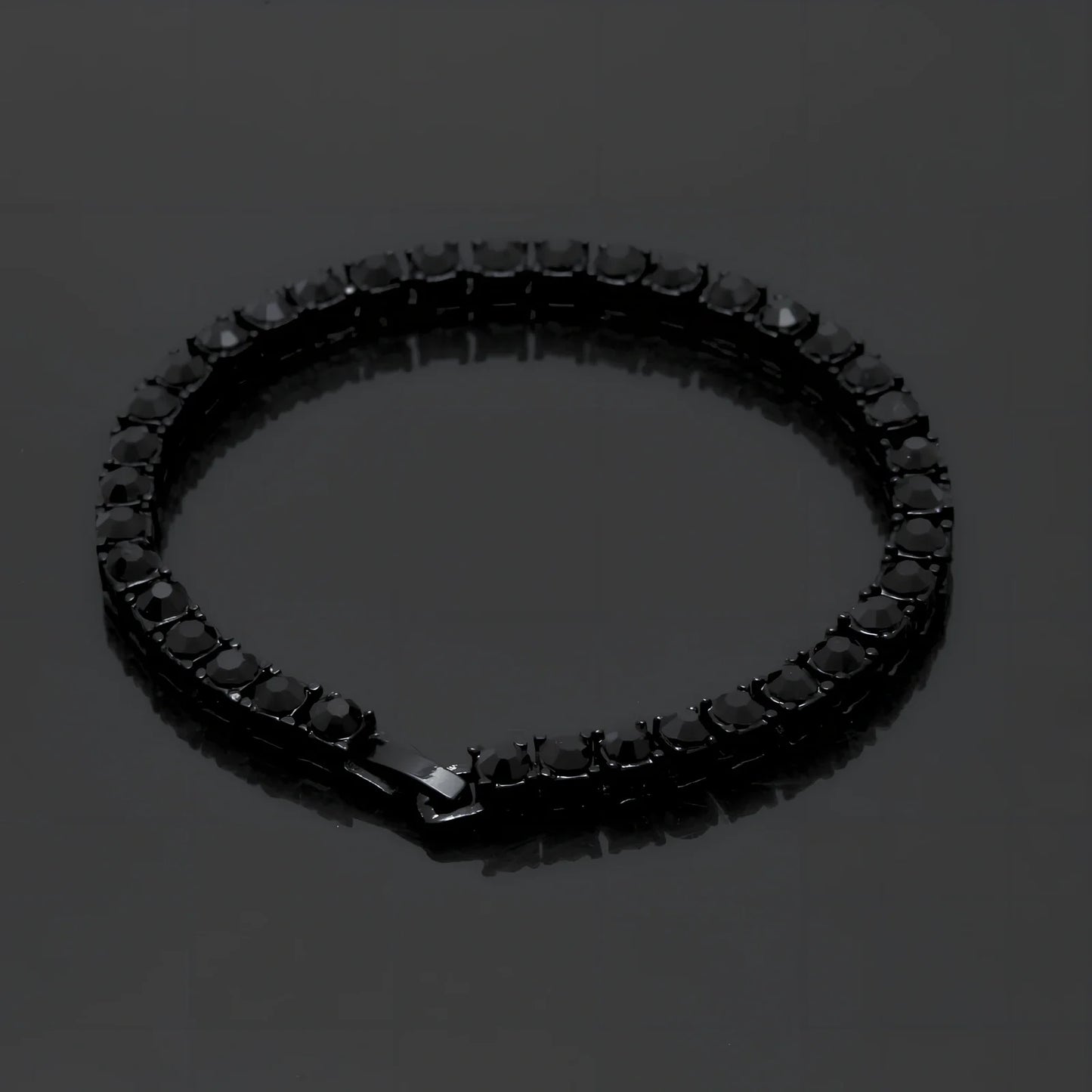 Gold iced hip hop bracelet with AAA rhinestone geometric chain, 5mm width 8 inch length on wrist