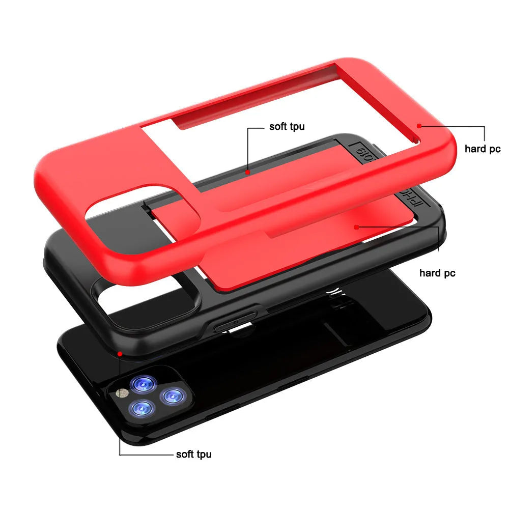 iPhone 11 protective case in solid colour with TPU and PC dual-material construction