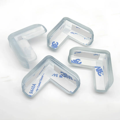 L-shaped baby silicone protective pad in soft PVC with 3M glue for table corner safety, thickened 2cm padding