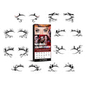 Bat and spider decorative eyeliner stickers set with 8 pairs for Halloween makeup