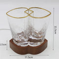 Crystal glass and beech wood aromatherapy night lamp 11.5cm high transparent USB powered home desktop decoration