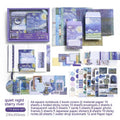 Hand Account Suit creative journal gift box showing A6 grid notebook with bookclothes and paper components including cards, photo frames, and stickers