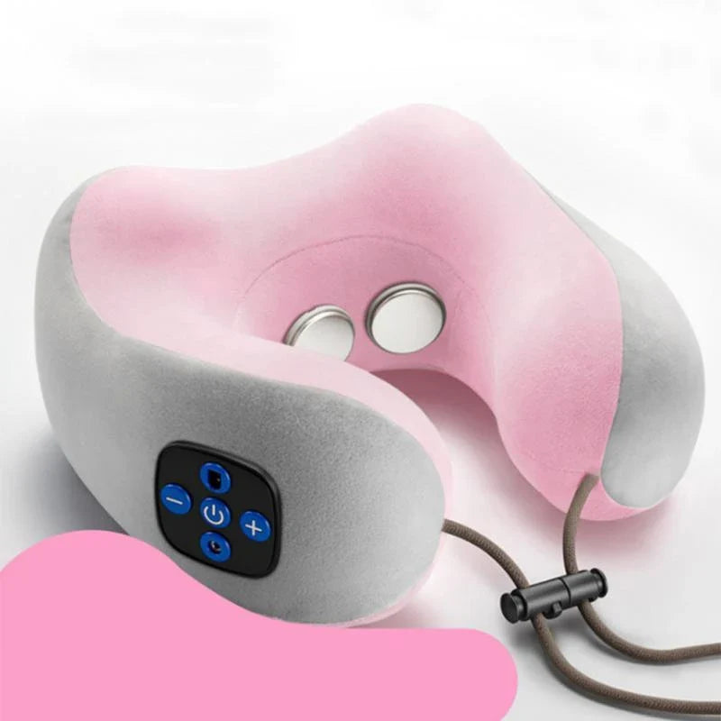 A versatile massage pillow with multiple massage heads and customizable settings, designed to relieve neck and shoulder tension.