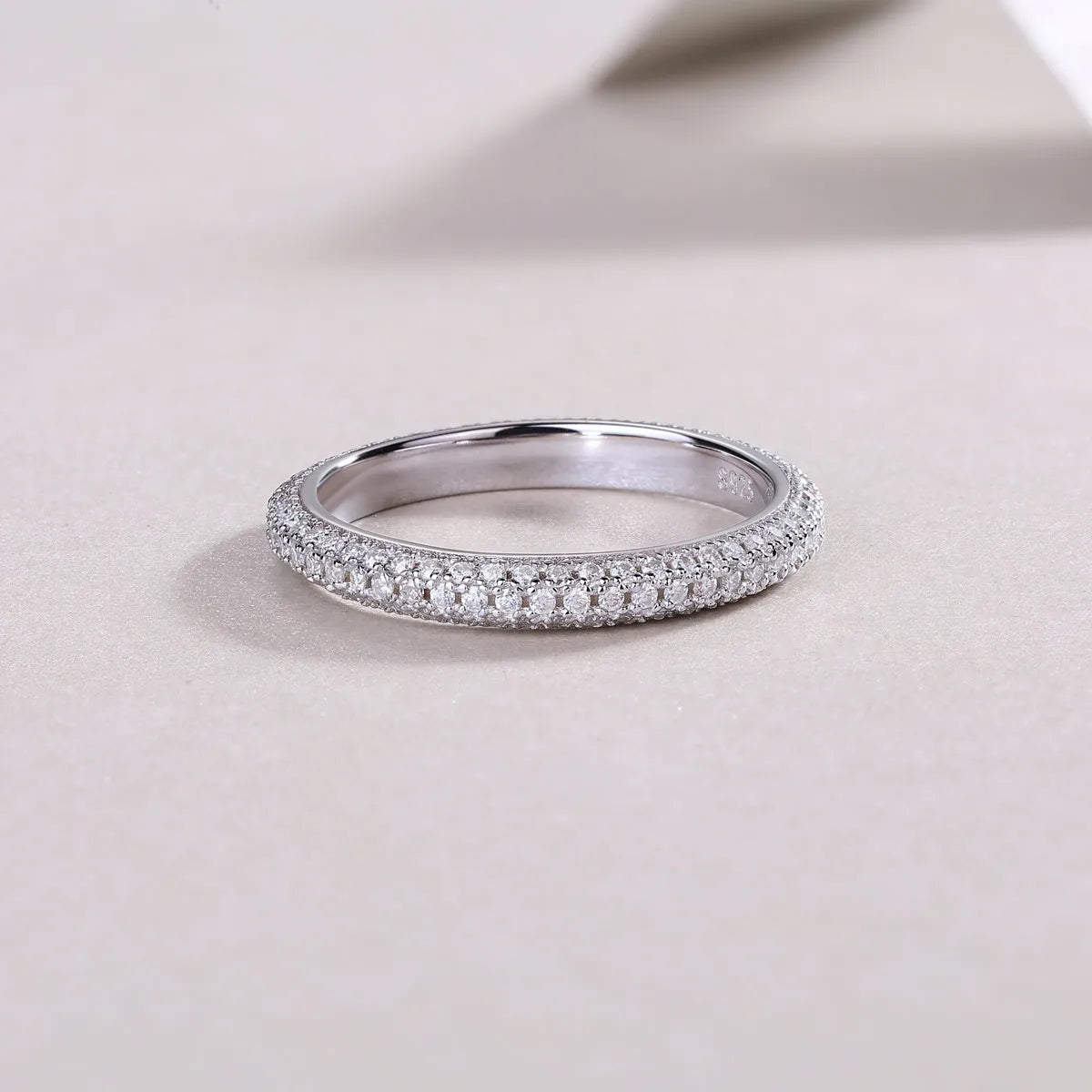 Mr. Right moissanite wedding ring set S925 silver platinum-plated gold colour with GRA certificate