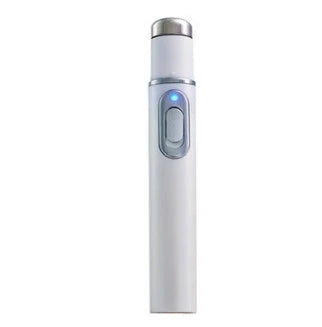 Blue Light Therapy Pen for treating acne, scars, and wrinkles with precise blue light, warming, and microcurrent technology