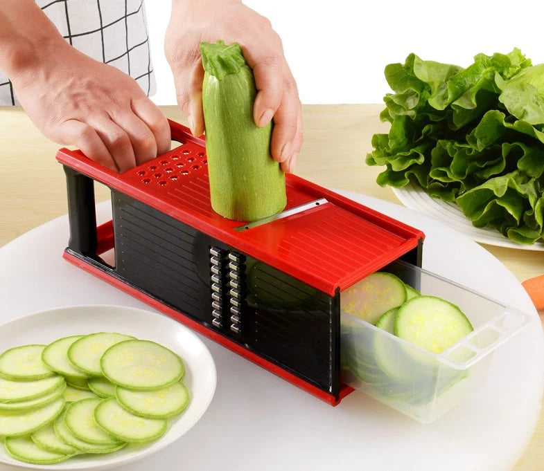Multifunctional kitchen cutting tool with four-sided blade and drain storage box