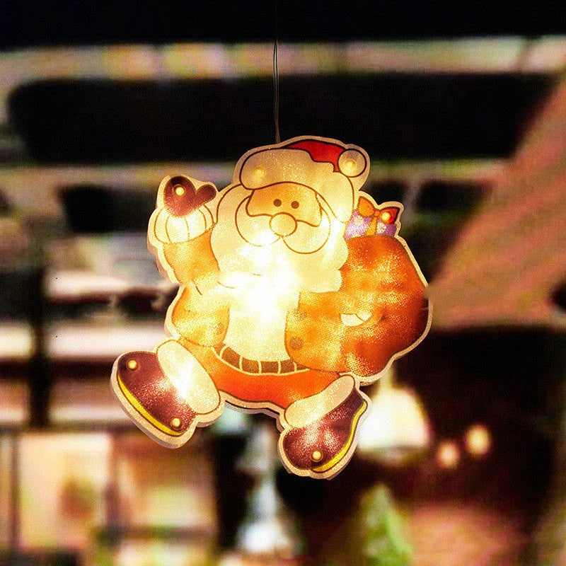 Santa Claus LED suction cup window hanging lights for Christmas decoration