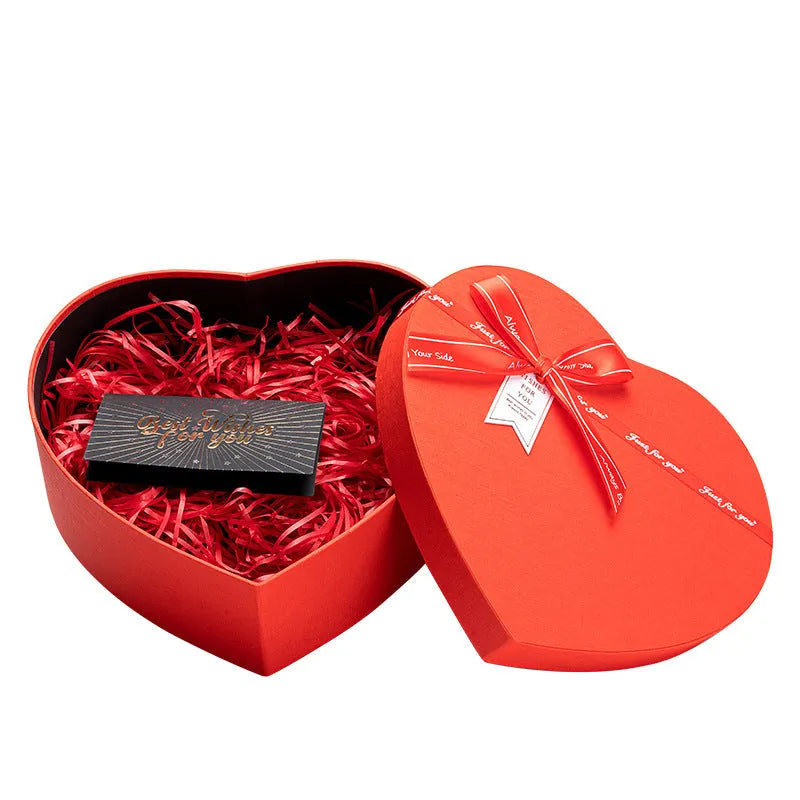 Red love engagement proposal large flower ceremony sense Qixi packing box with greeting card