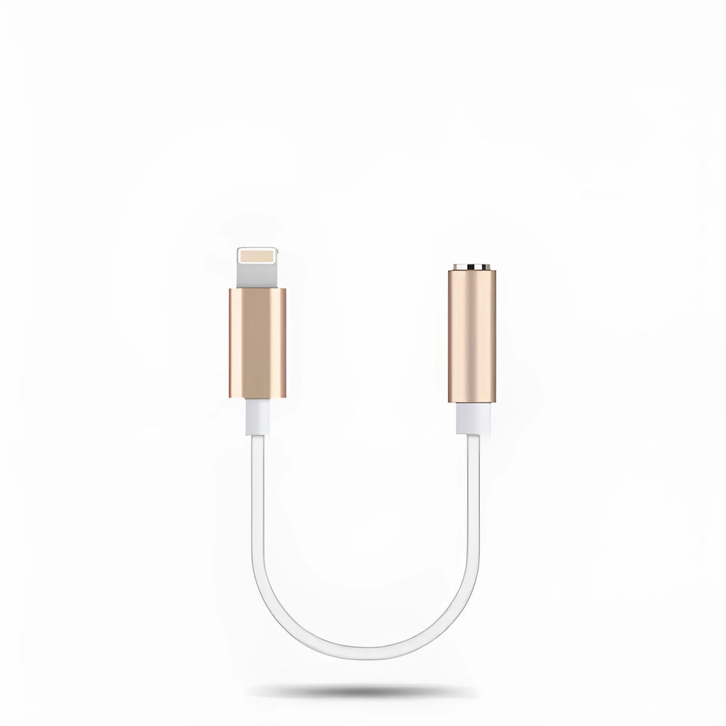 Apple Lightning to 3.5mm headphone adapter cable in black for iPhone 8-pin audio output