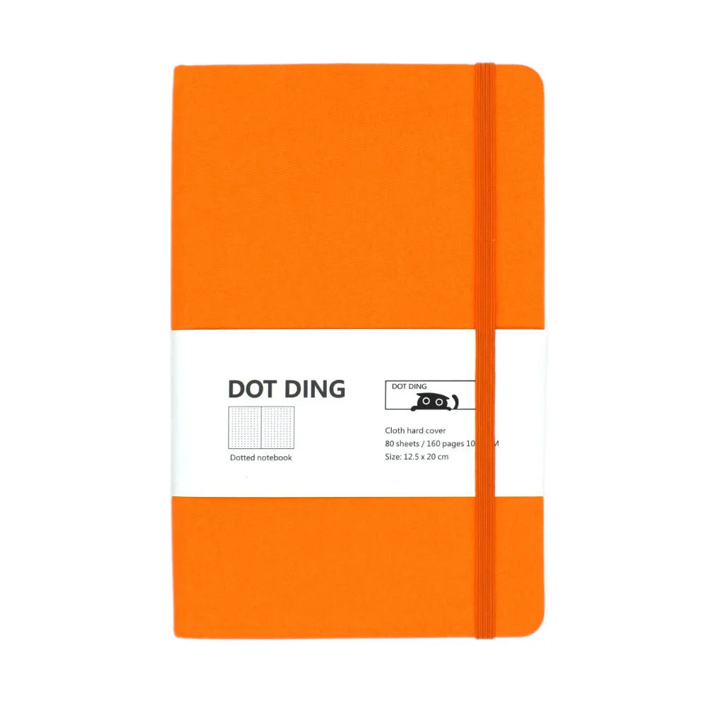 A5 fabric hard cover dot grid bullet journal in blue with saddle stitch binding and 100 GSM paper
