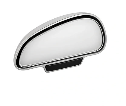 Black adjustable car blind spot mirror with 360-degree lens and 3M adhesive on rearview mount