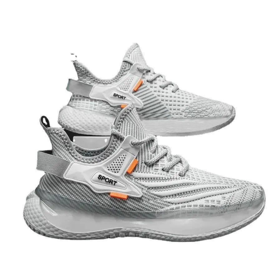 Men's woven mesh platform sneakers with round toe and front lace-up fastening in multiple colour options