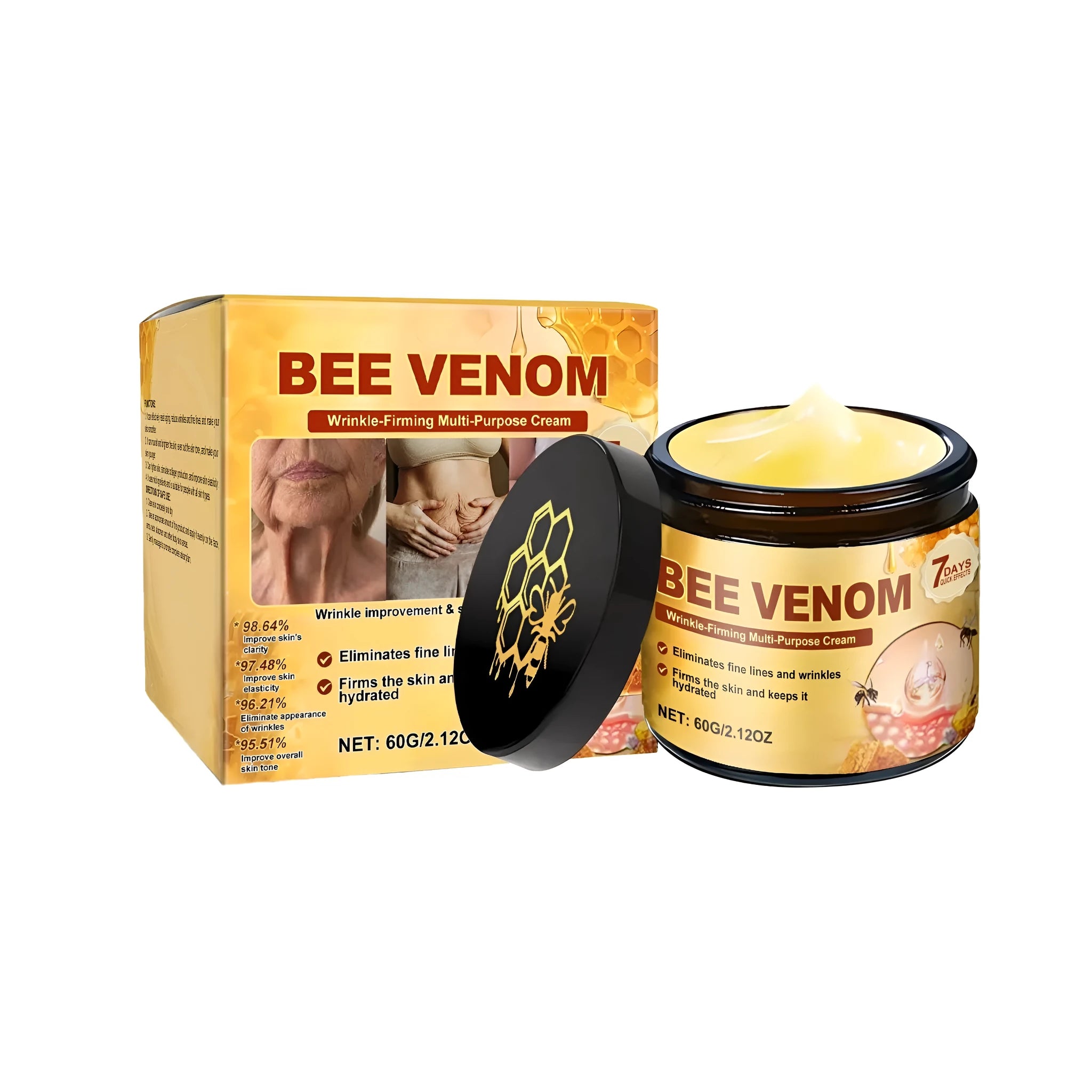 60g jar of anti-wrinkle multi-effect repair cream with bee venom and acetyl tripeptide-1