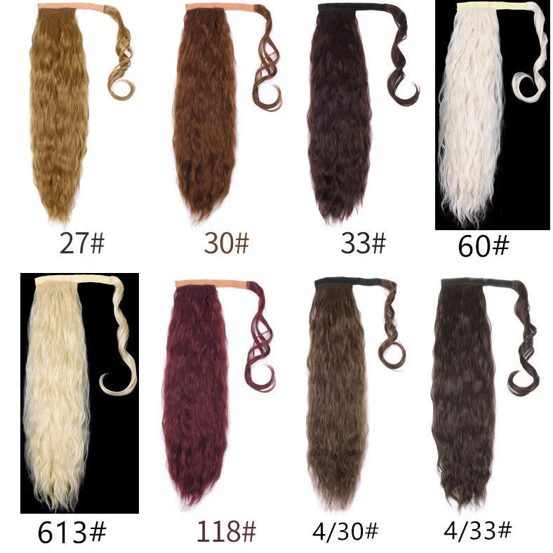 Corn hot beard ponytail wig with 58cm length and heat resistance up to 150°C