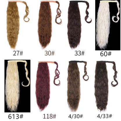 Corn hot beard ponytail wig with 58cm length and heat resistance up to 150°C