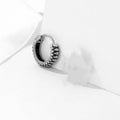 Silver geometric striped stainless steel sports style earrings retro twist design
