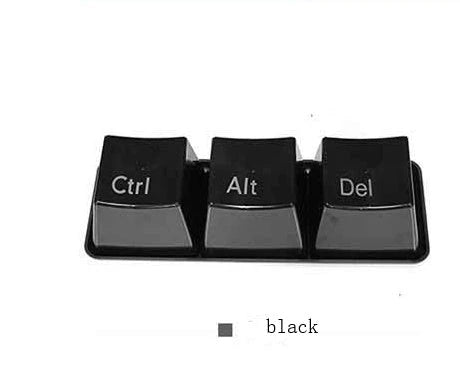 Keyboard-inspired beverage holder set with three separate cups and attached tray for organizing drinks, snacks, or candies