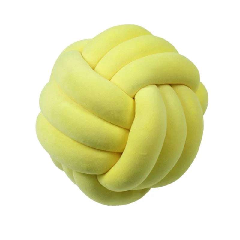 Knotted Plush Ball Design Round Throw Pillow in assorted colours and sizes