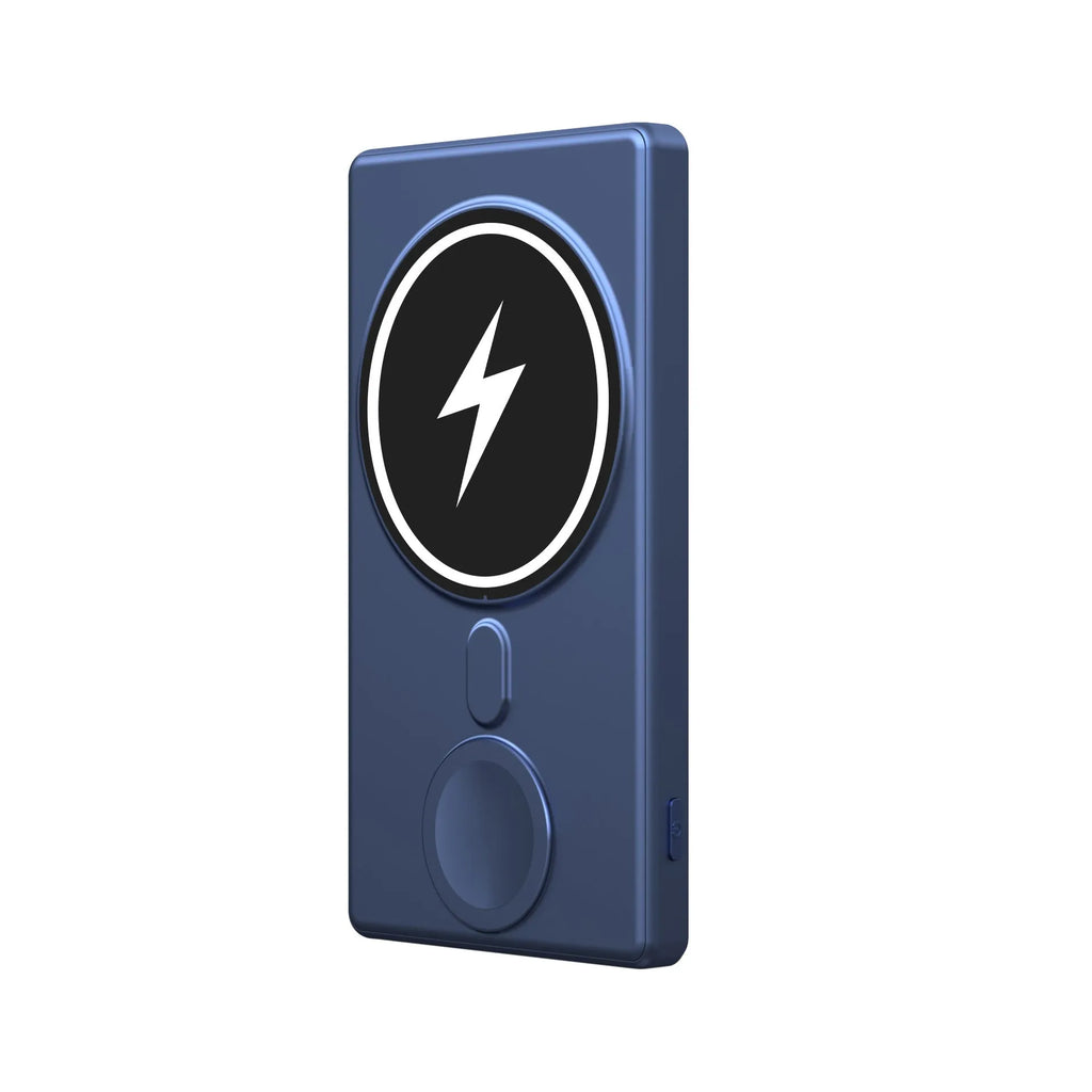 Black three-in-one magnetic wireless charging power bank showing ultra-thin 13mm design