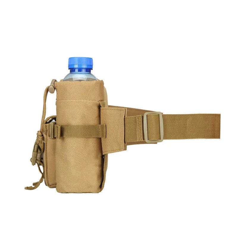 Small waterproof tactical bag with multiple pockets in camouflage colour for outdoor running and hiking