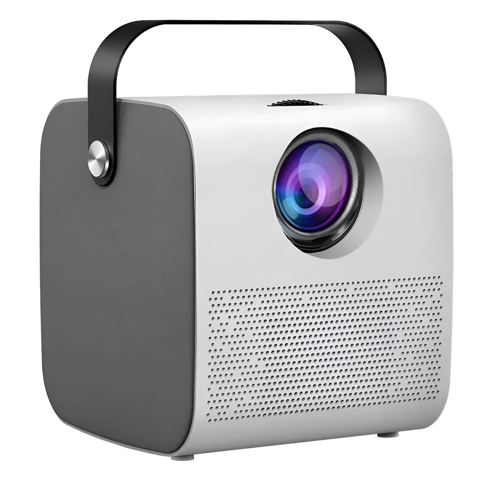1080P HD portable LCD projector in White with wireless projection support and 3000 lumens