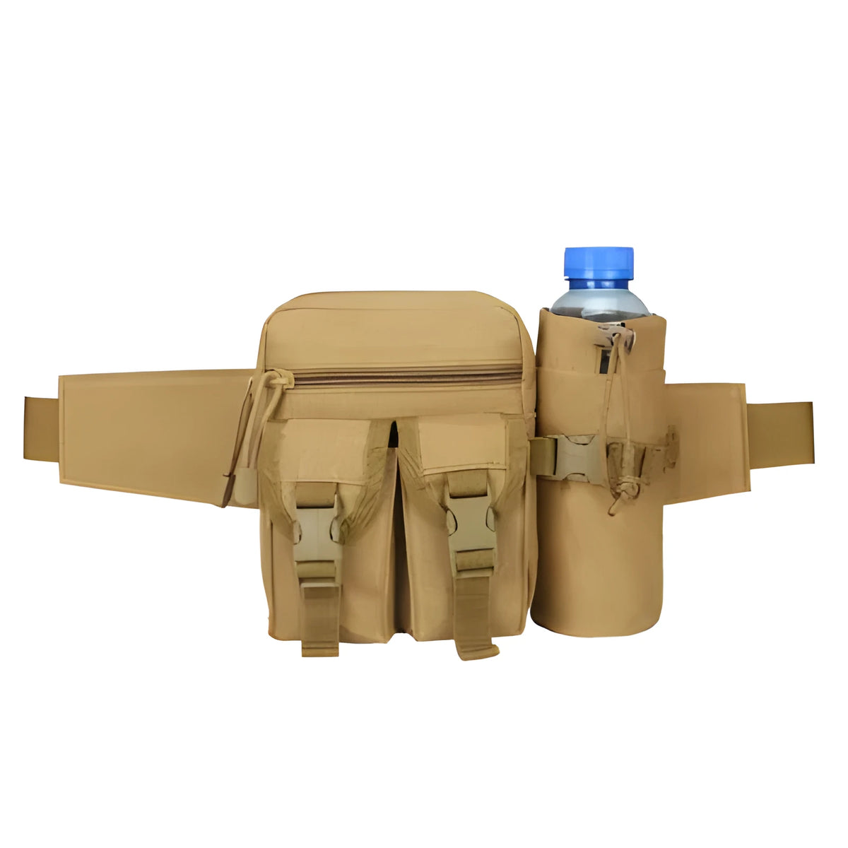 Small waterproof tactical bag with multiple pockets in camouflage colour for outdoor running and hiking