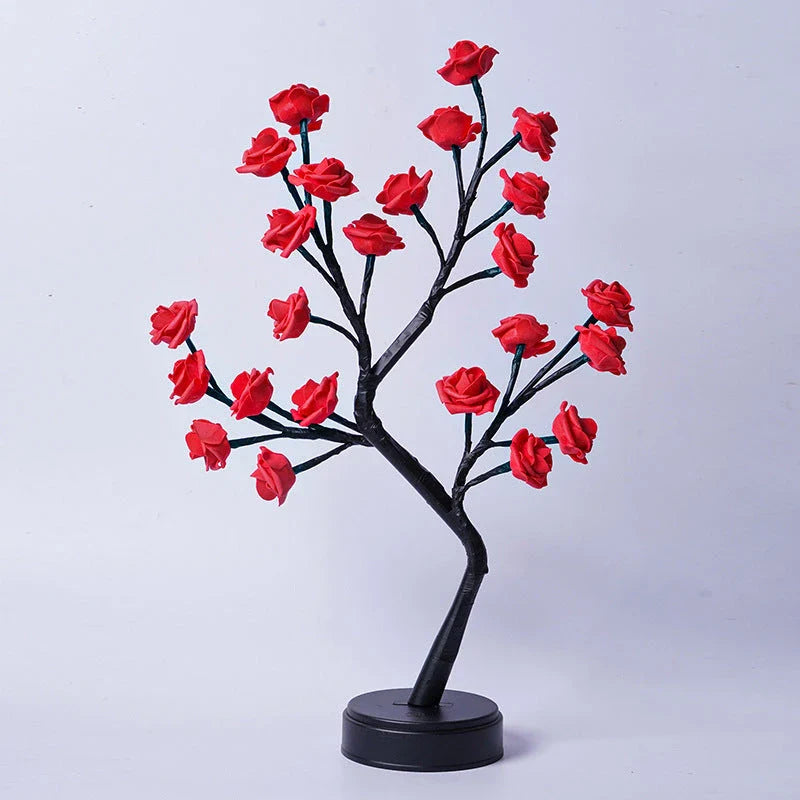 Elegant USB-powered flower lamp with detailed 3D rose design, providing warm, ambient lighting for any room