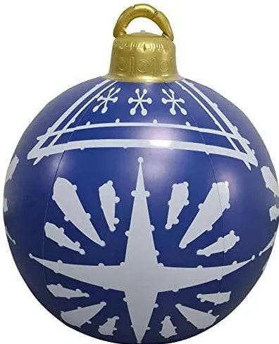 60cm diameter PVC inflatable Christmas decoration ball in multicolour options for outdoor festive displays